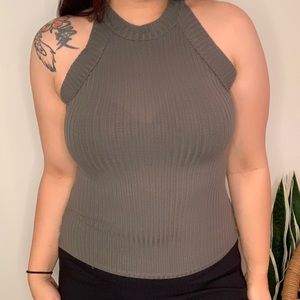 Olive Green Crop Top